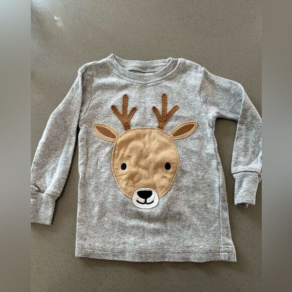Carters Holiday Christmas Reindeer pajamas 2 piece matching set 18 months - Picture 2 of 8